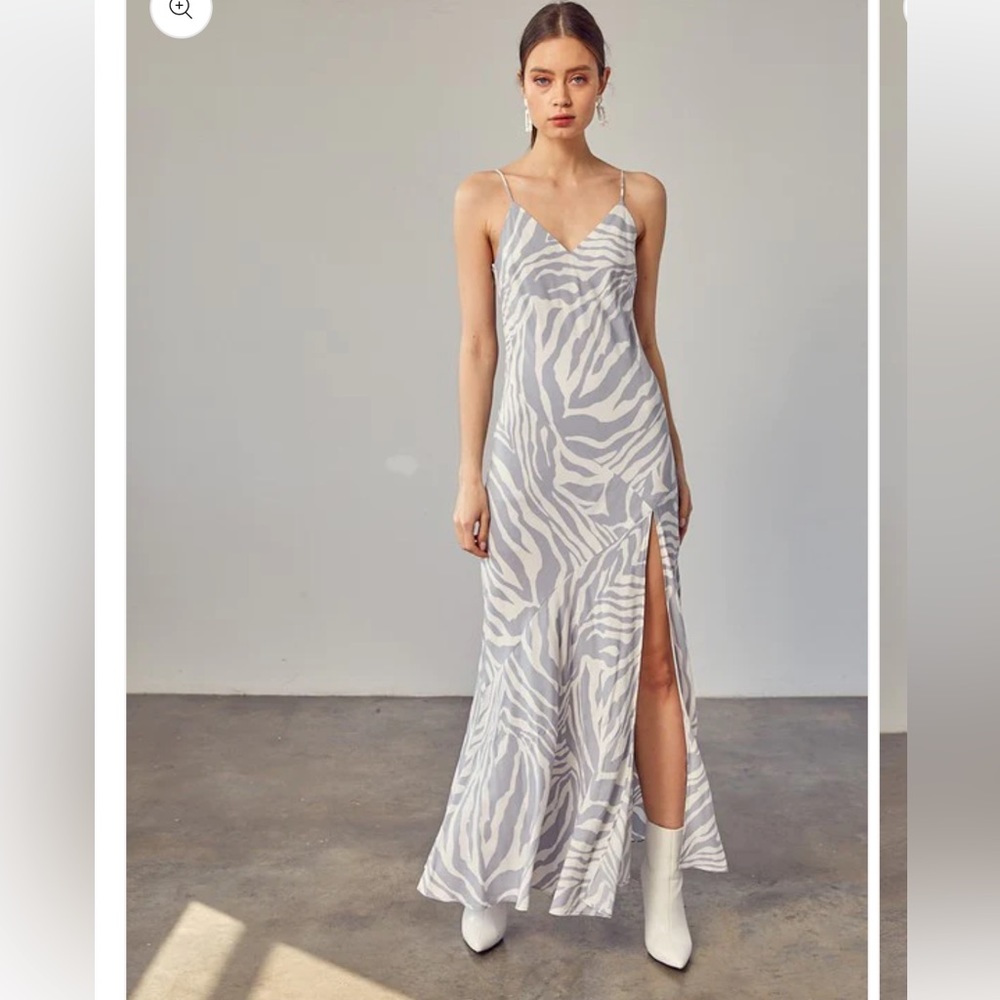 NEW Mustard Seed Zebra Print Maxi Dress, Size Small
